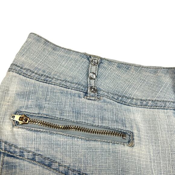 Zoey Beth Skirt Light Wash Denim Zip Fly Y2K Pleated Mini Jean Skirt Women's S - Picture 9 of 11